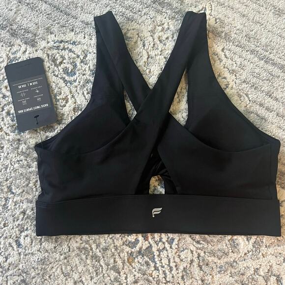 NWT Fabletics Oasis Twist Sport Bra Size Medium Black - Picture 4 of 8